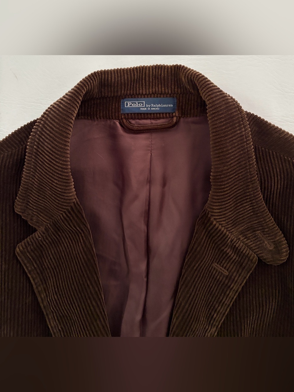 Polo Ralph Lauren Vintage Brown Corduroy 100% Cotton Sport Coat Blazer Large - Picture 5 of 16